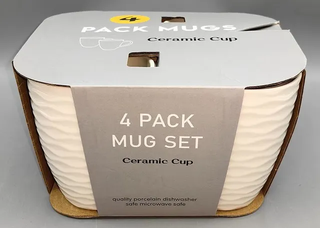 Taza de cerámica, 4 piezas, ref. 241225