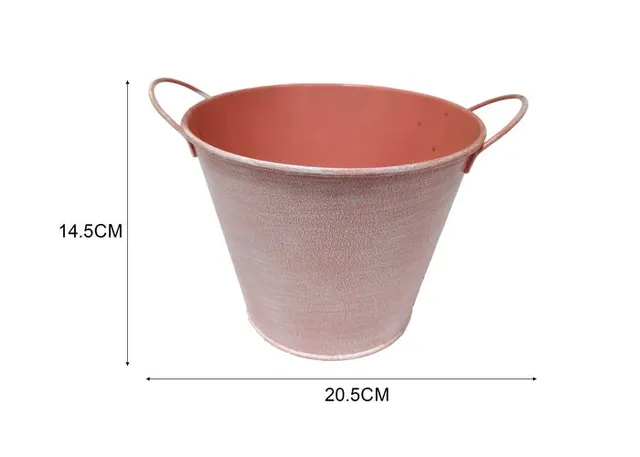 Macetero de hierro forjado, modelo DM0648, color rosado