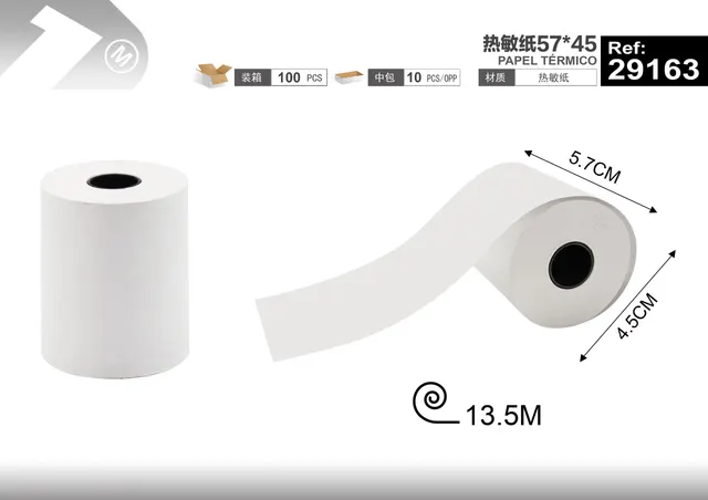 papel termico, 57 × 45