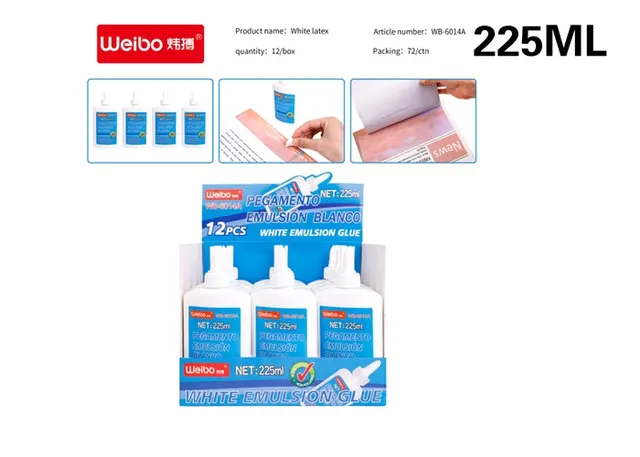 adhesivo liquido, 225 ml, color blanco