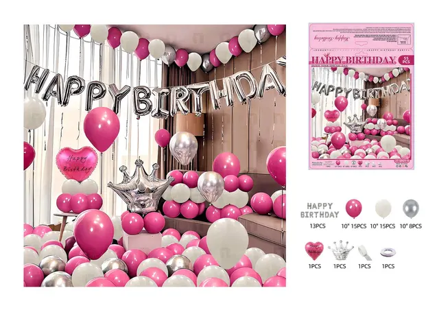 Globos de película de aluminio., 55 piezas, color blanco, modelo JT-SR01-8