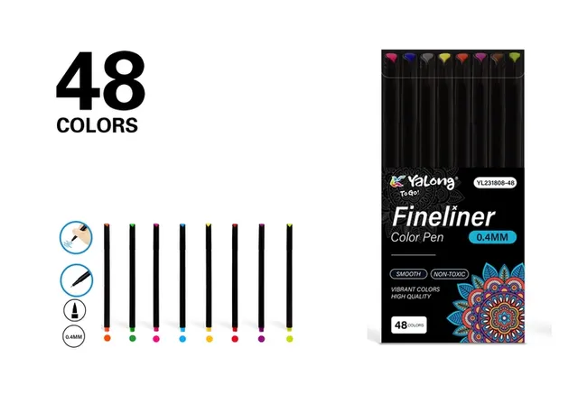 Pluma de dibujo, color negro, modelo YL231808-48