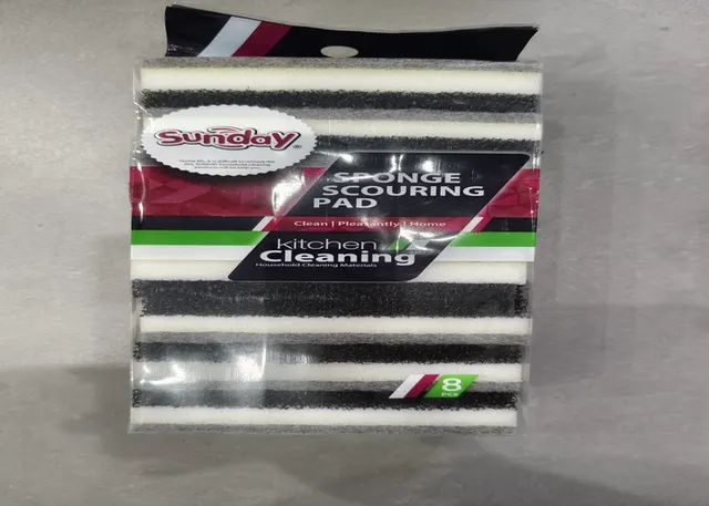 Estropajo, 10 × 7 × 3 cm, colores negro y blanco