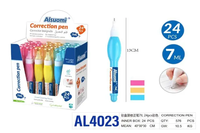 bolígrafo corrector, 7 ml, 24 piezas, color multicolor