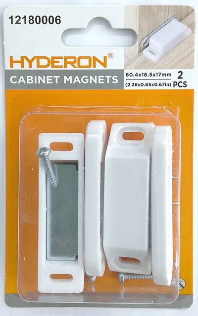 Tope con ventosa para puertas y gabinetes, 60,4 × 16,5 × 17 mm, 2 piezas