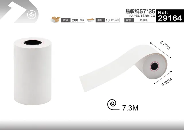 papel termico, 57 × 35