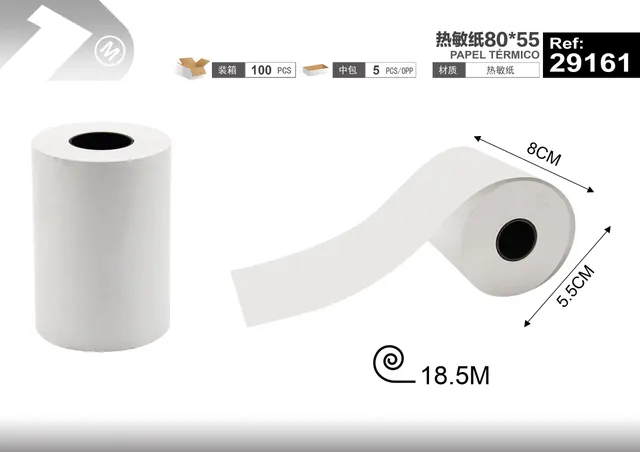 papel termico, 80 × 55