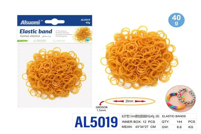 Goma, 1,5 mm, 40 g, color amarillo, modelo AL5019