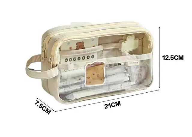Bolsa de lápices, color beige, modelo 120885