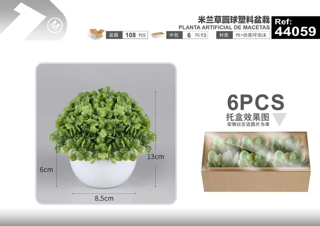 Plantas y césped decorativos, 13 cm, modelo 44059