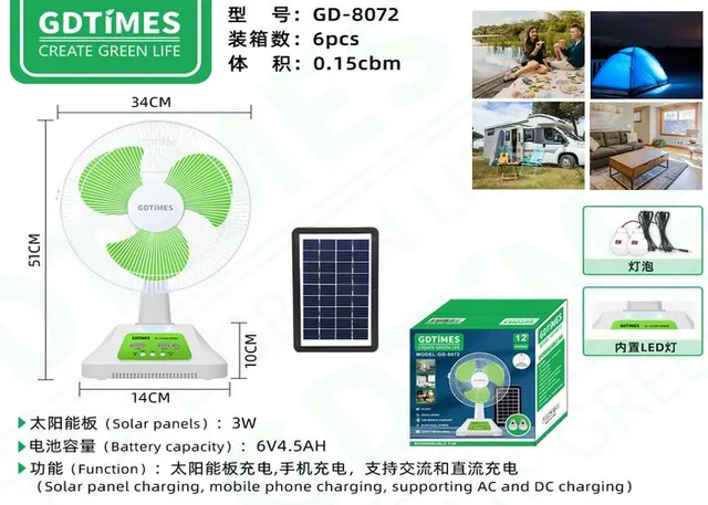 Ventilador solar portátil