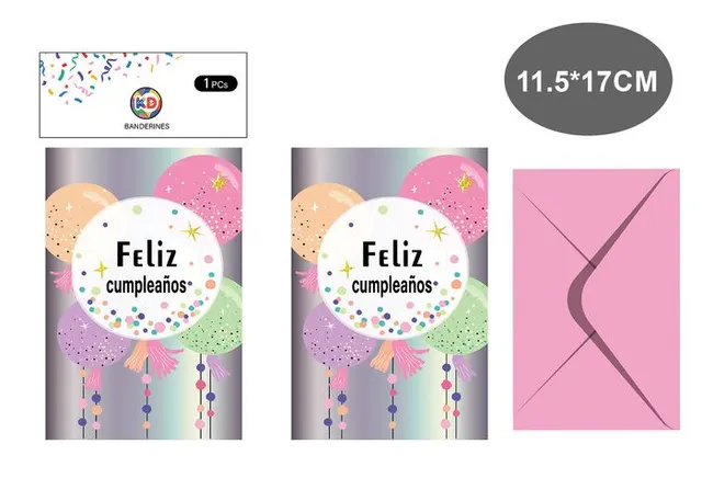Tarjeta de felicitación, 11,5 × 17 cm, modelo KD-ST-106