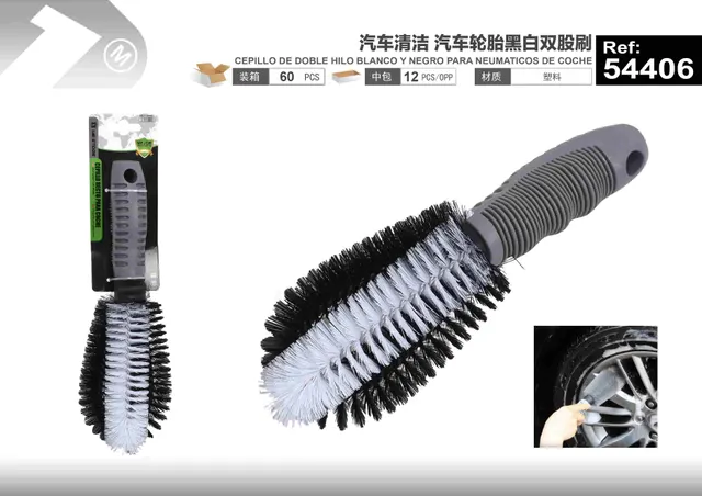 cepillo para limpiar el coche, colores negro y blanco