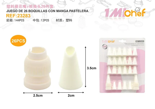 Boquillas y mangas para repostería, 26 piezas