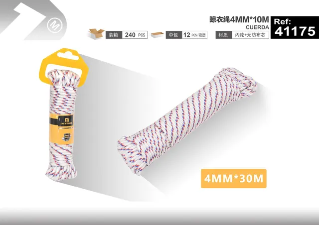Cuerda para tender ropa, 4 mm, 10 m, ref. 41175