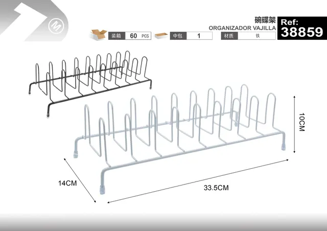 Escurridor de platos de hierro forjado, modelo RACK32