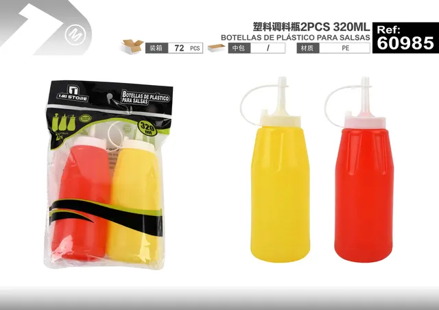 Botella para condimentos, 320 ml, 2 piezas