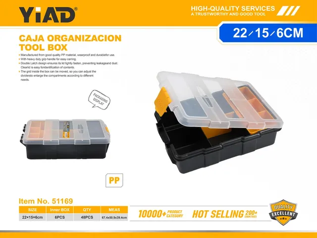 Caja de herramientas, modelo G-421-1, 22 × 15,5 × 6