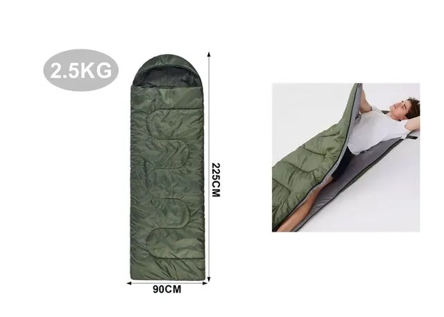 Saco de dormir, 2,5 kg, color verde