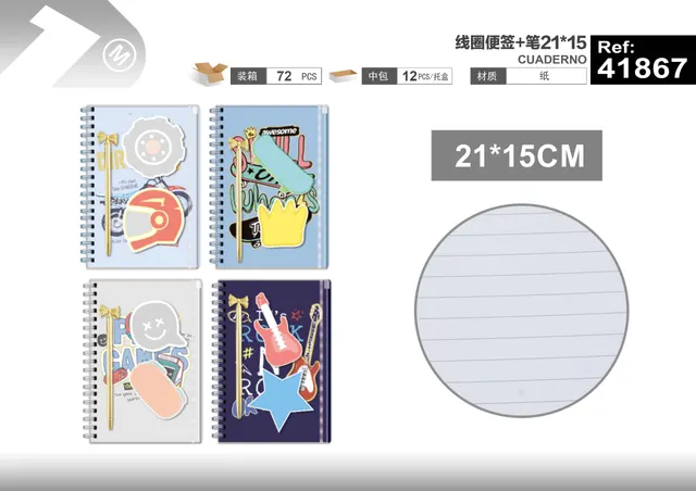 Cuaderno de bobina, 21 × 15, modelo 41867