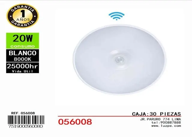 Luz del sensor de movimiento, 20 W