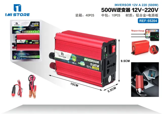 inversor, 500 W, 12 V, 220 V