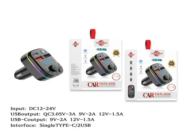 Bluetooth en el coche, color azul, modelo CZ-09A