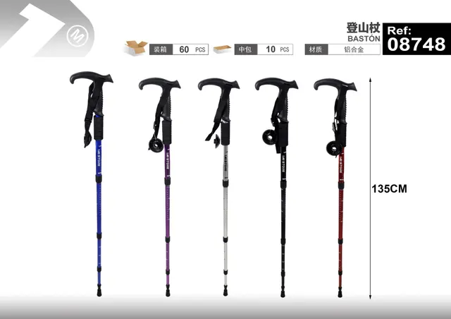 bastón de trekking, 130 cm, modelo 08748