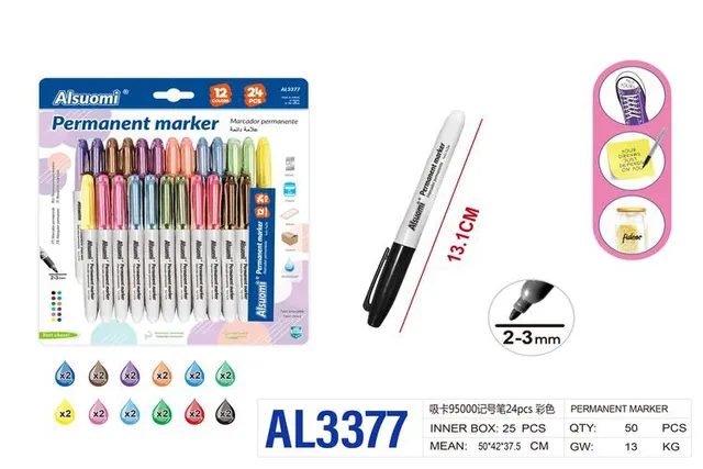 Rotulador, 24 piezas, color multicolor