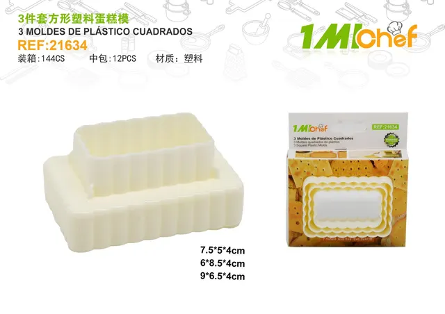Moldes de plástico, 57 g, 3 piezas