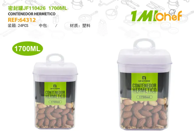 Frasco hermético, modelo JF110426, 1700 ml