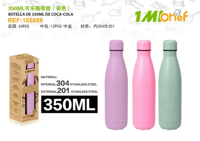 Vaso térmico, 350 ml, colores negro y blanco, ref. 185889