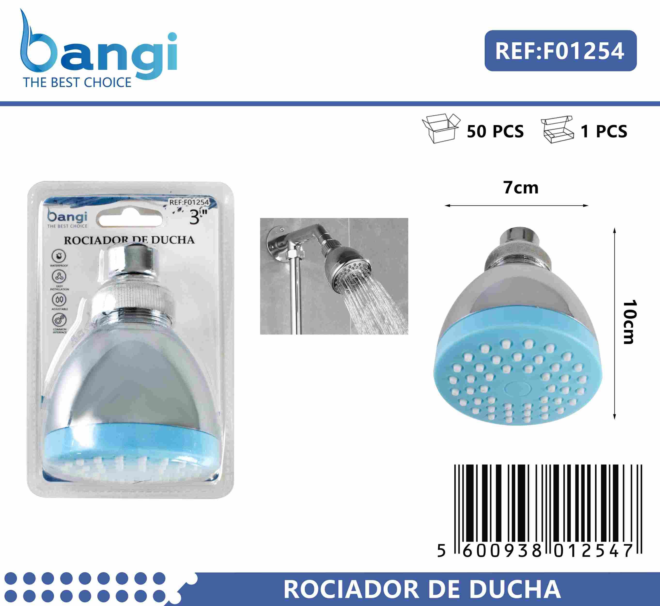 Boquilla, 3 pulgadas, color azul, modelo F01254