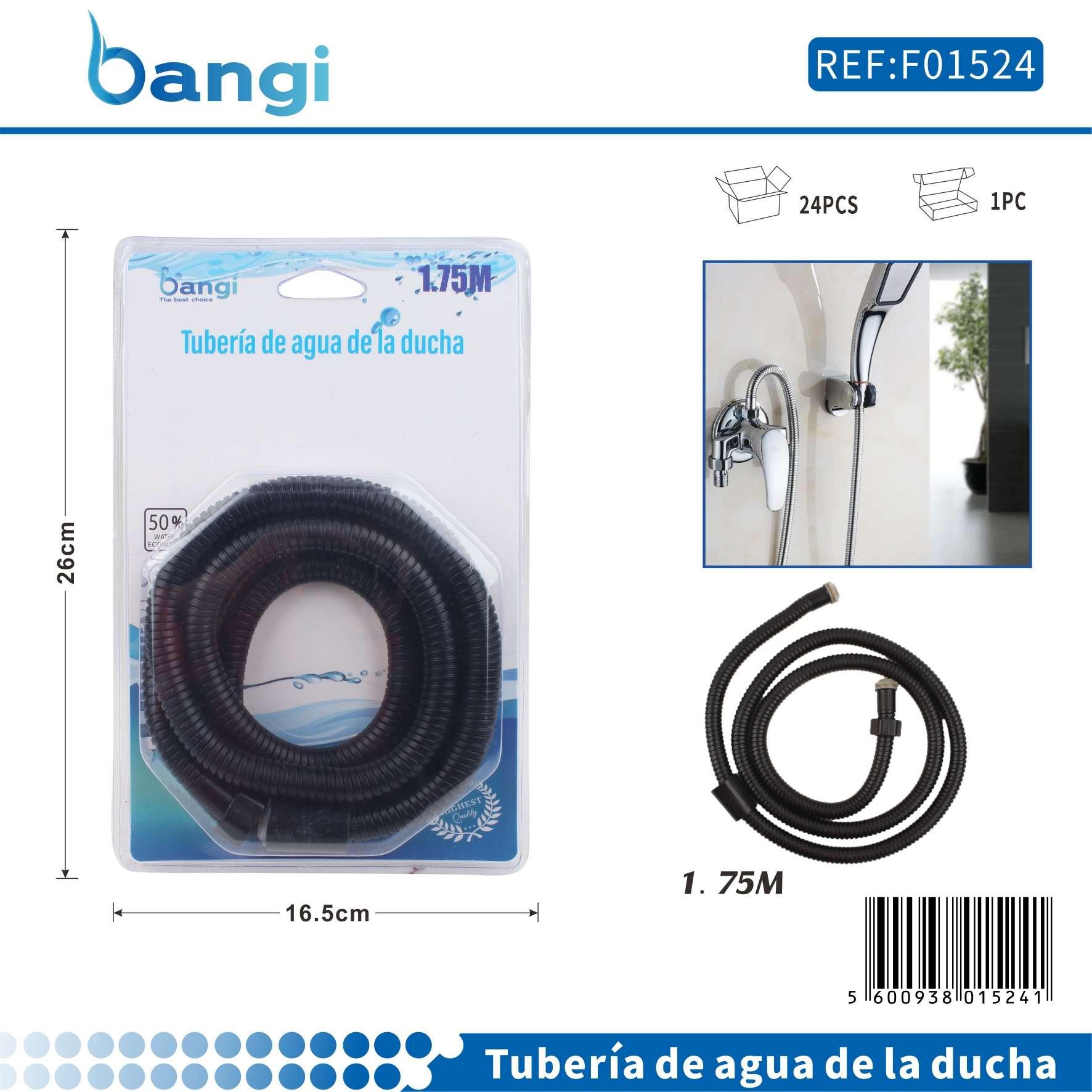 Mangueras de ducha, 1,8 m, color negro, modelo F01524
