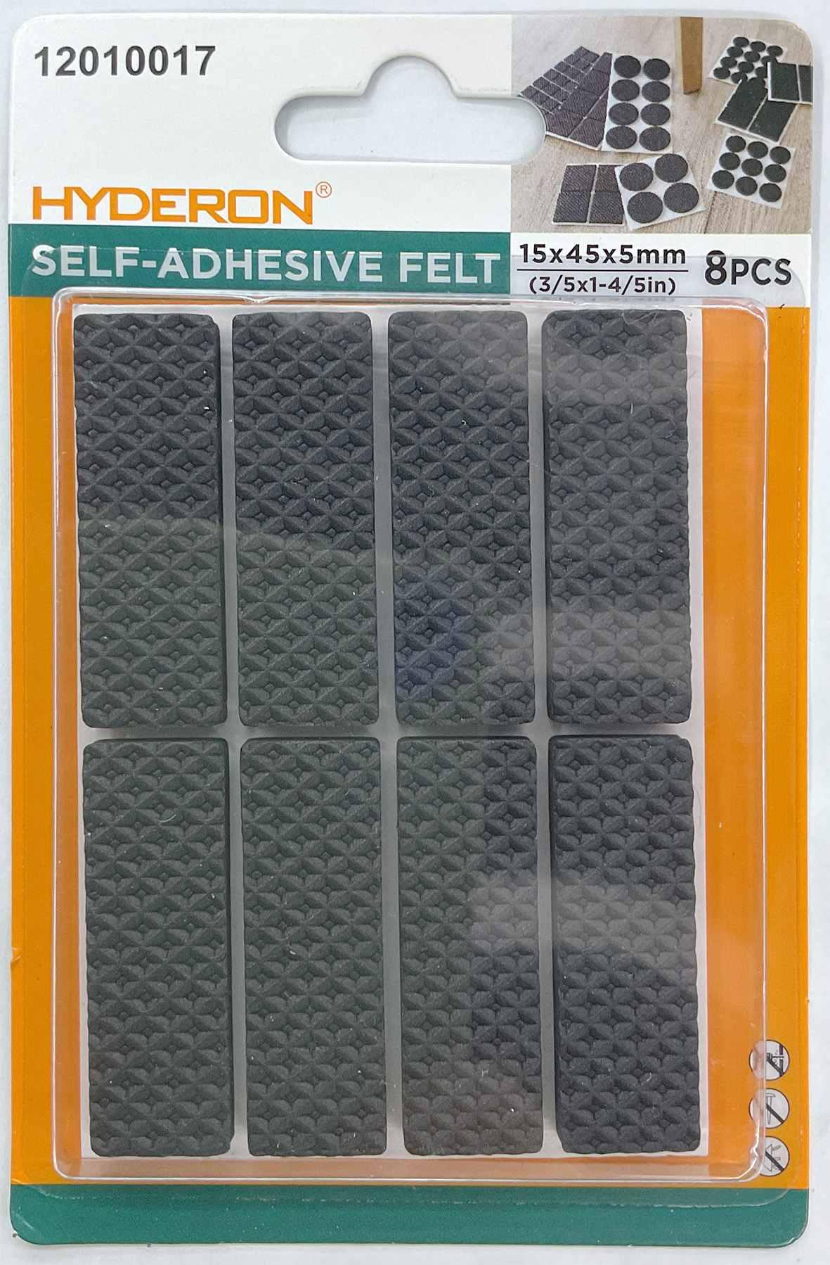 Protector para pata de mueble, 15 × 45 mm, 8 piezas, modelo 12010017