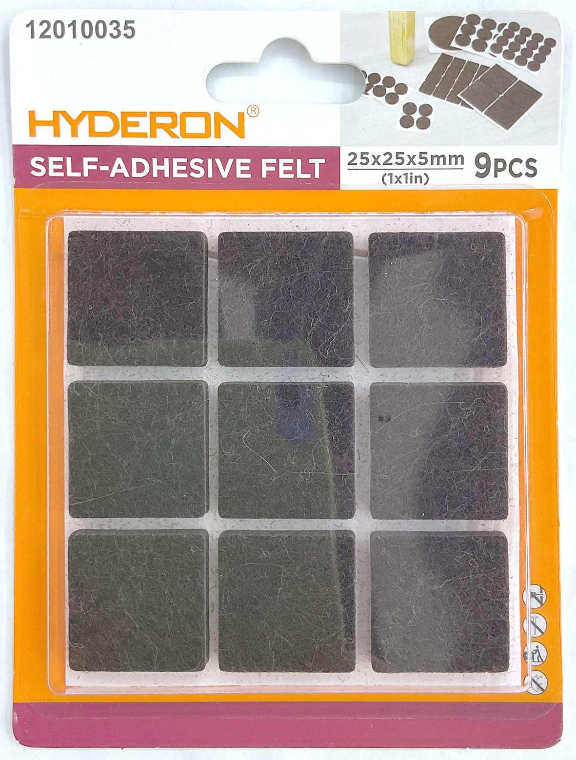 Protector para pata de mueble, 25 × 25 mm, 9 piezas, modelo 12010035