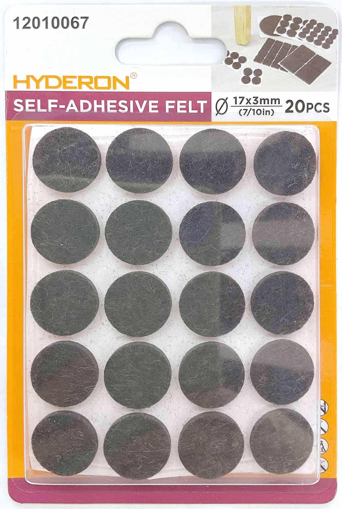 Protector para pata de mueble, 17 mm, 20 piezas, modelo 12010067