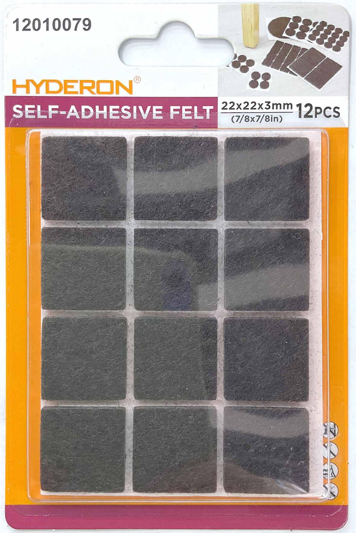 Protector para pata de mueble, 22 × 22 mm, 12 piezas, modelo 12010079