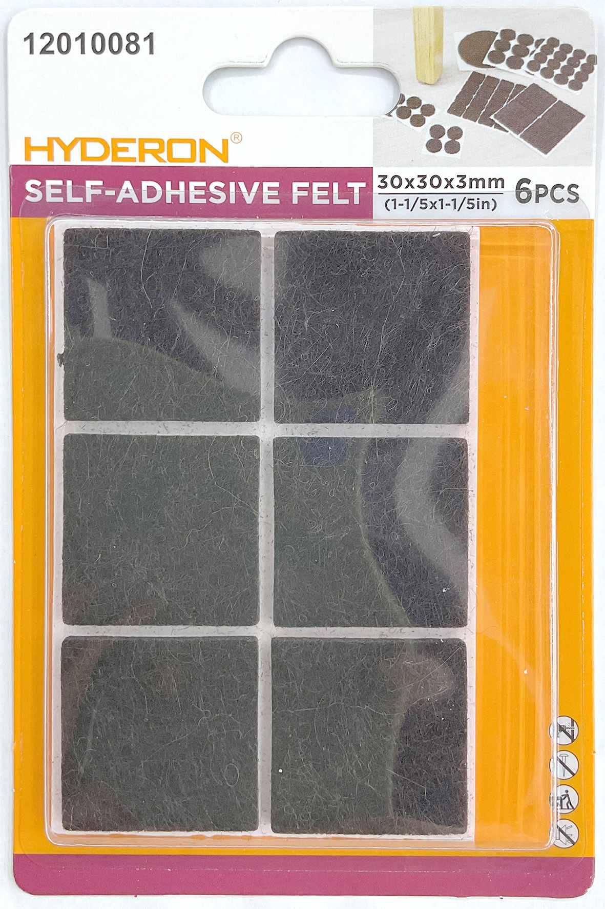Protector para pata de mueble, 30 × 30 mm, 6 piezas, modelo 12010081