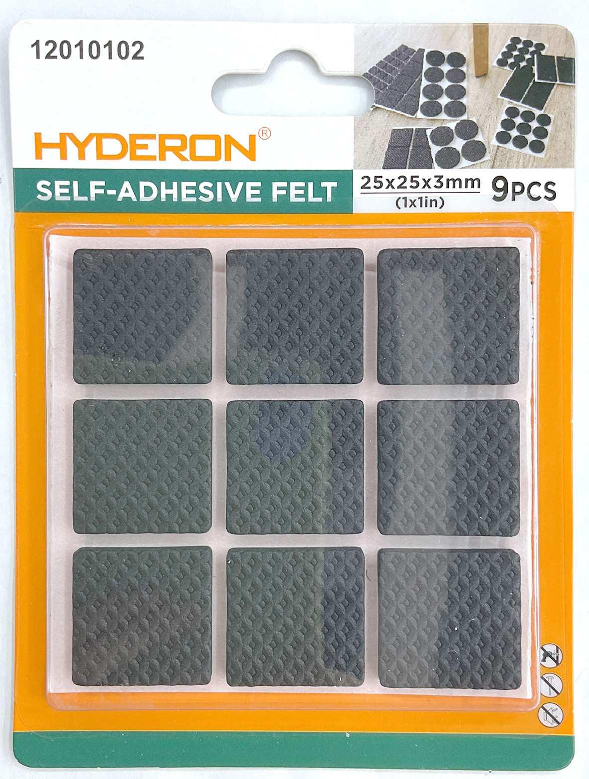 Protector para pata de mueble, 25 × 25 mm, 9 piezas, modelo 12010102