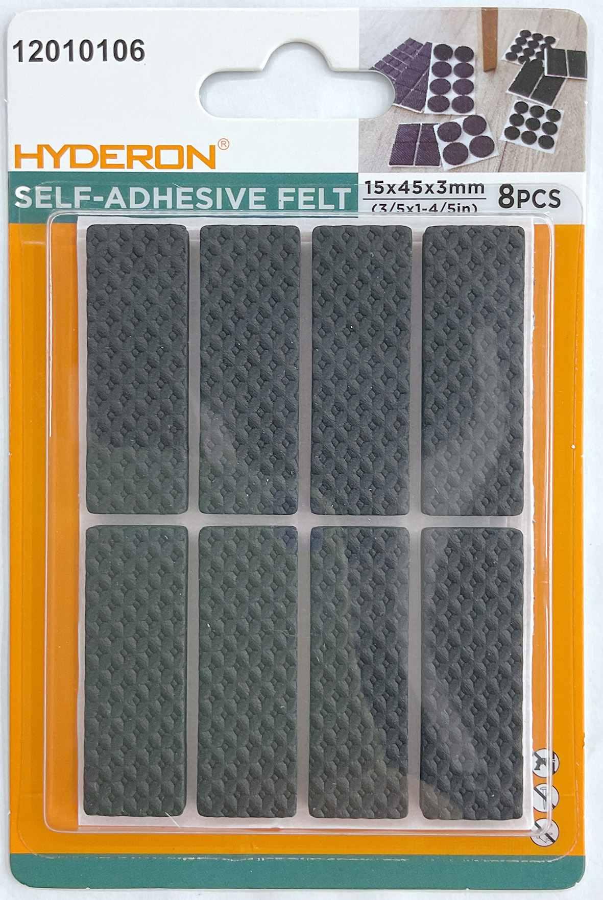 Protector para pata de mueble, 15 × 45 mm, 8 piezas, modelo 12010106
