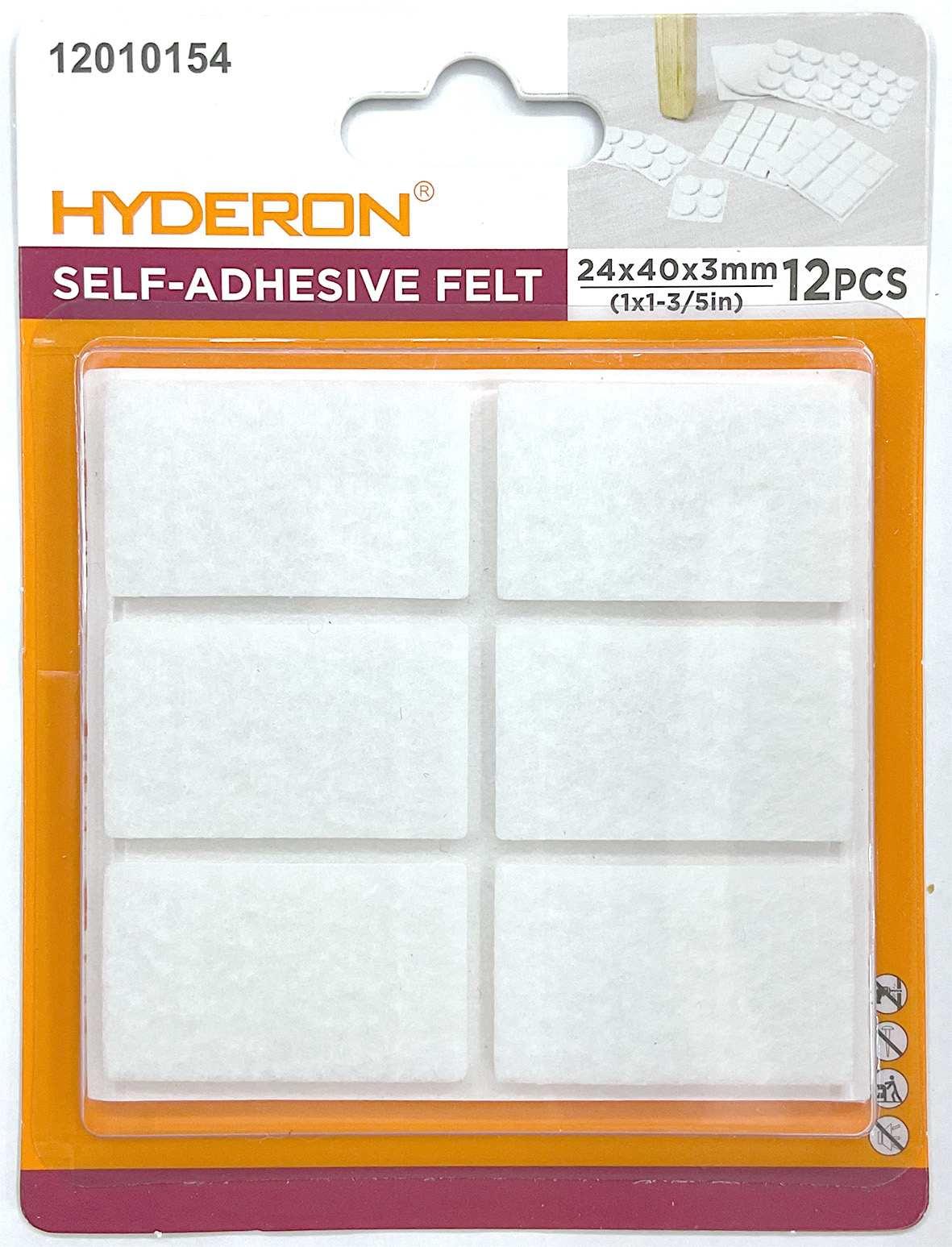 Protector para pata de mueble, 24 × 40 mm, 12 piezas, modelo 12010154