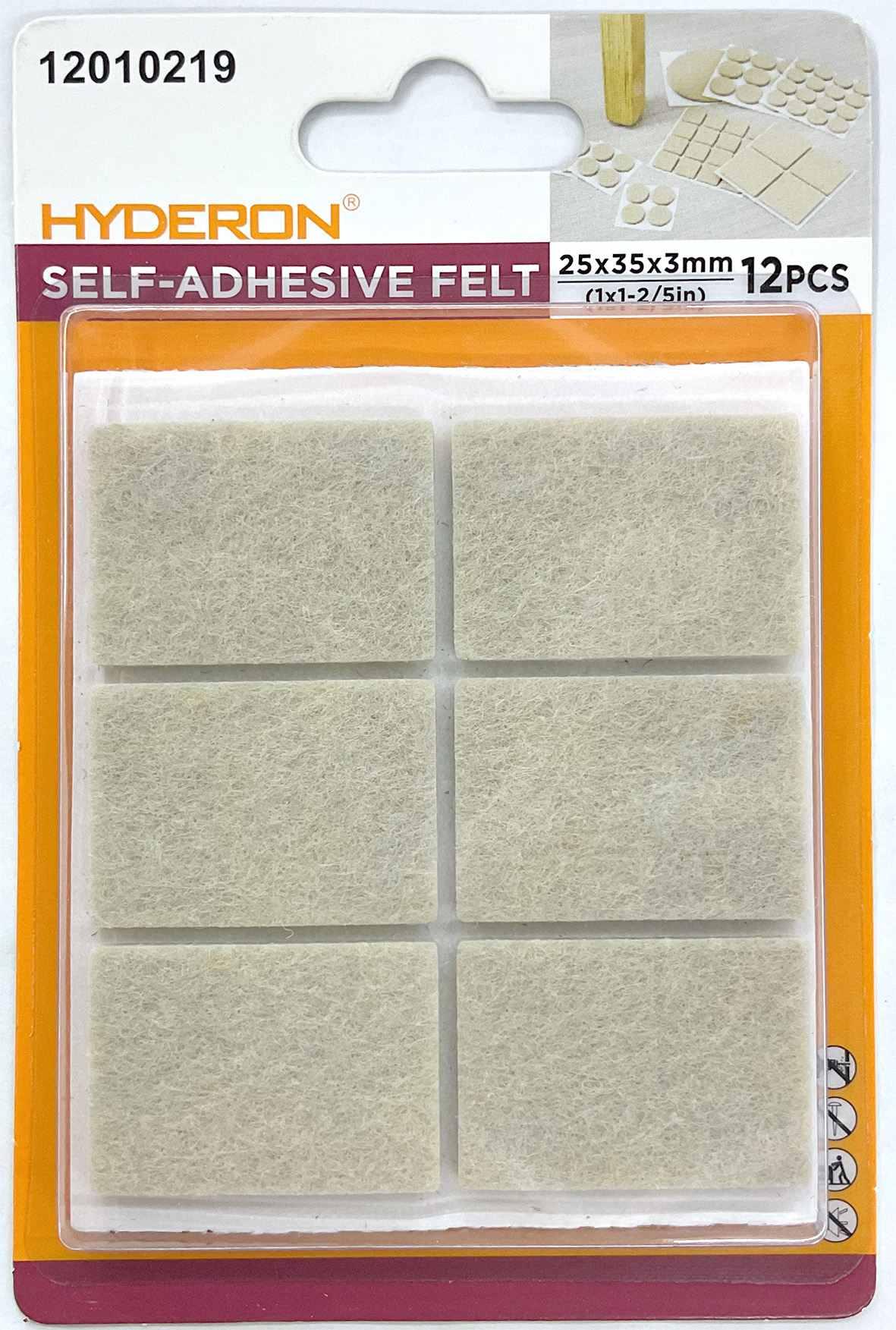 Protector para pata de mueble, 25 × 35 mm, 12 piezas, modelo 12010219