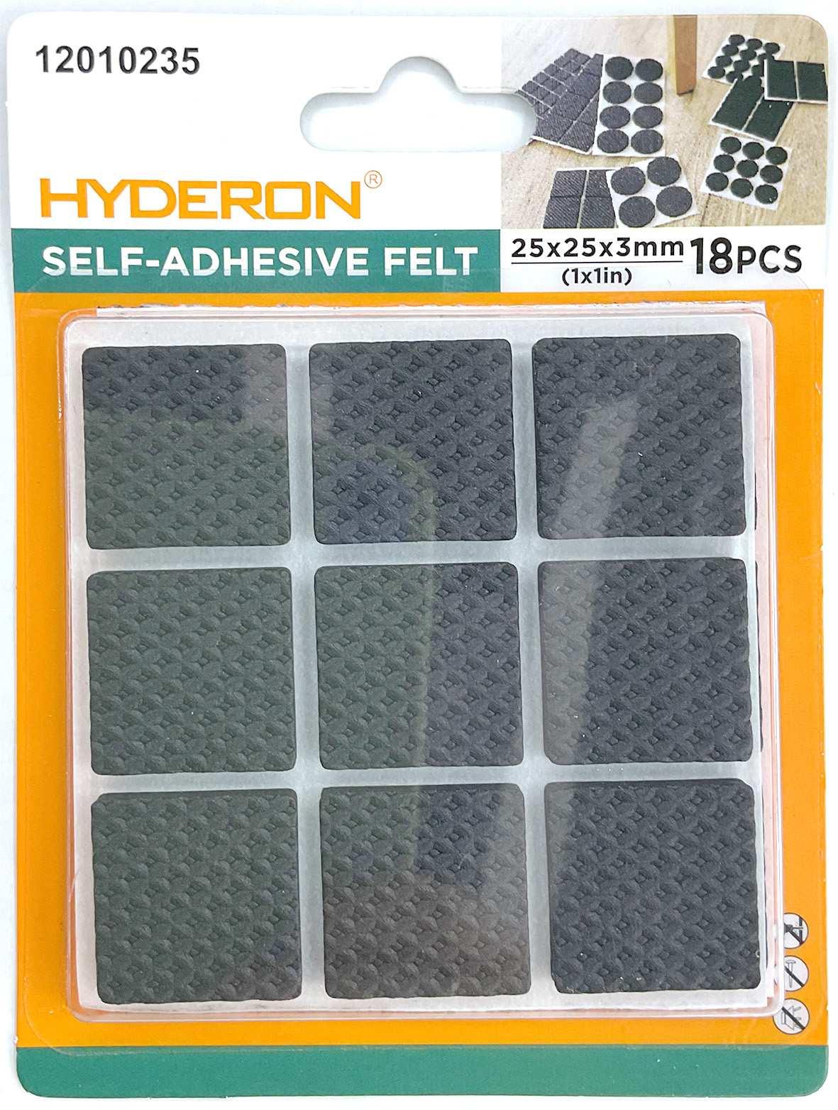 Protector para pata de mueble, 25 × 25 mm, 18 piezas, modelo 12010235