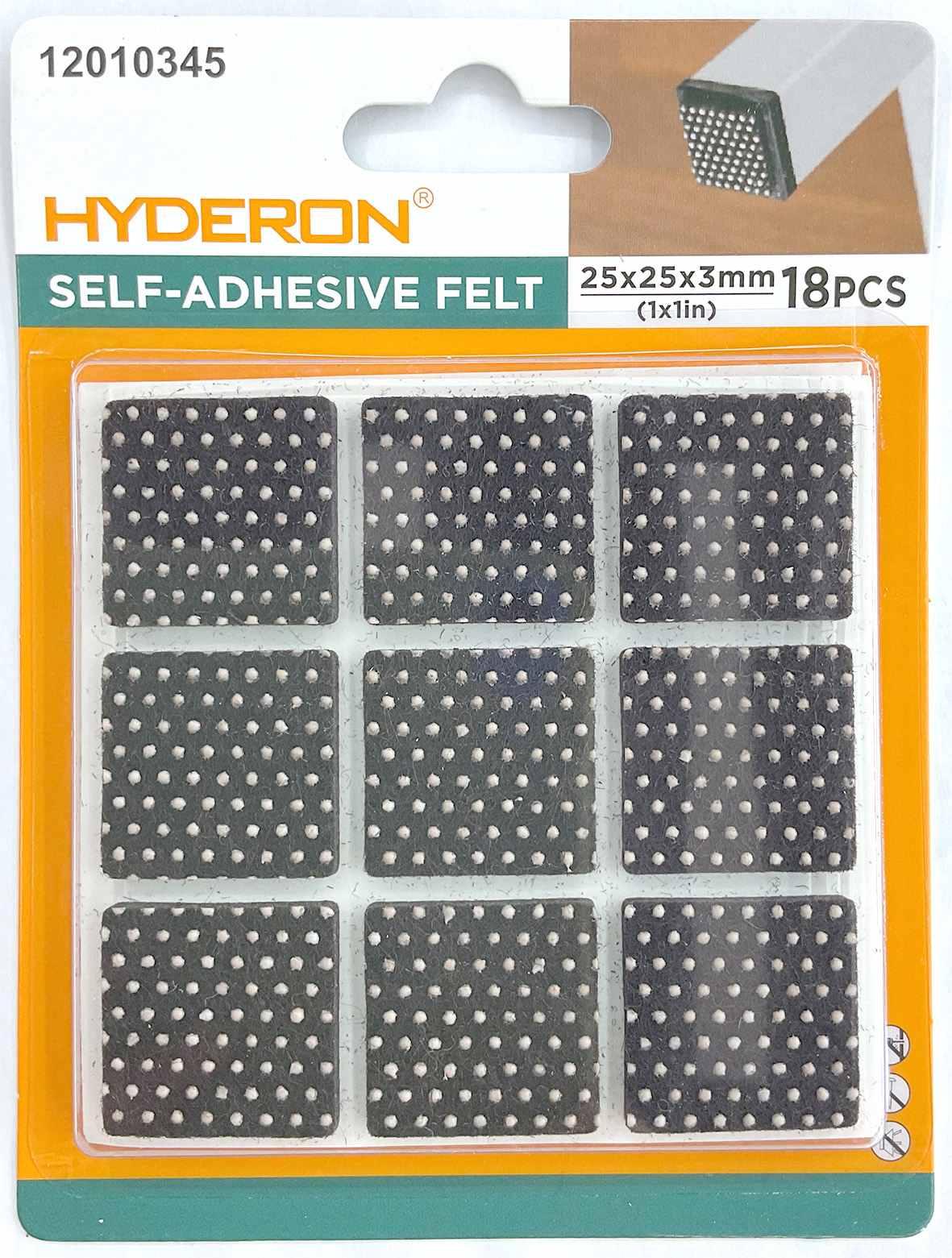 Protector para pata de mueble, 25 × 25 mm, 18 piezas, modelo 12010345