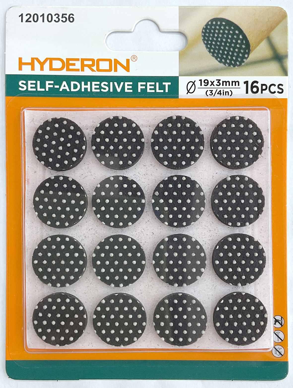 Protector para pata de mueble, 19 mm, 16 piezas, modelo 12010356