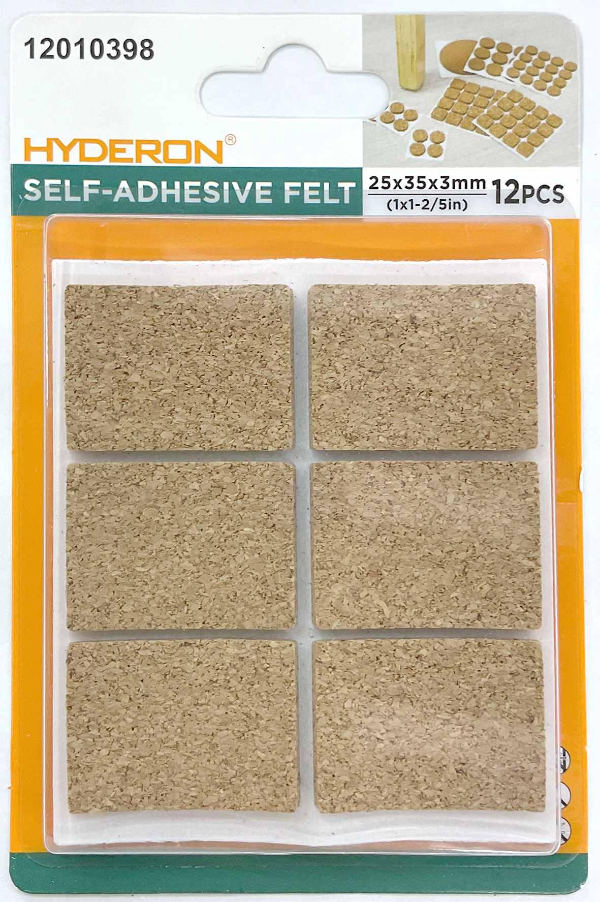 Protector para pata de mueble, 25 × 35 mm, 12 piezas, modelo 12010398