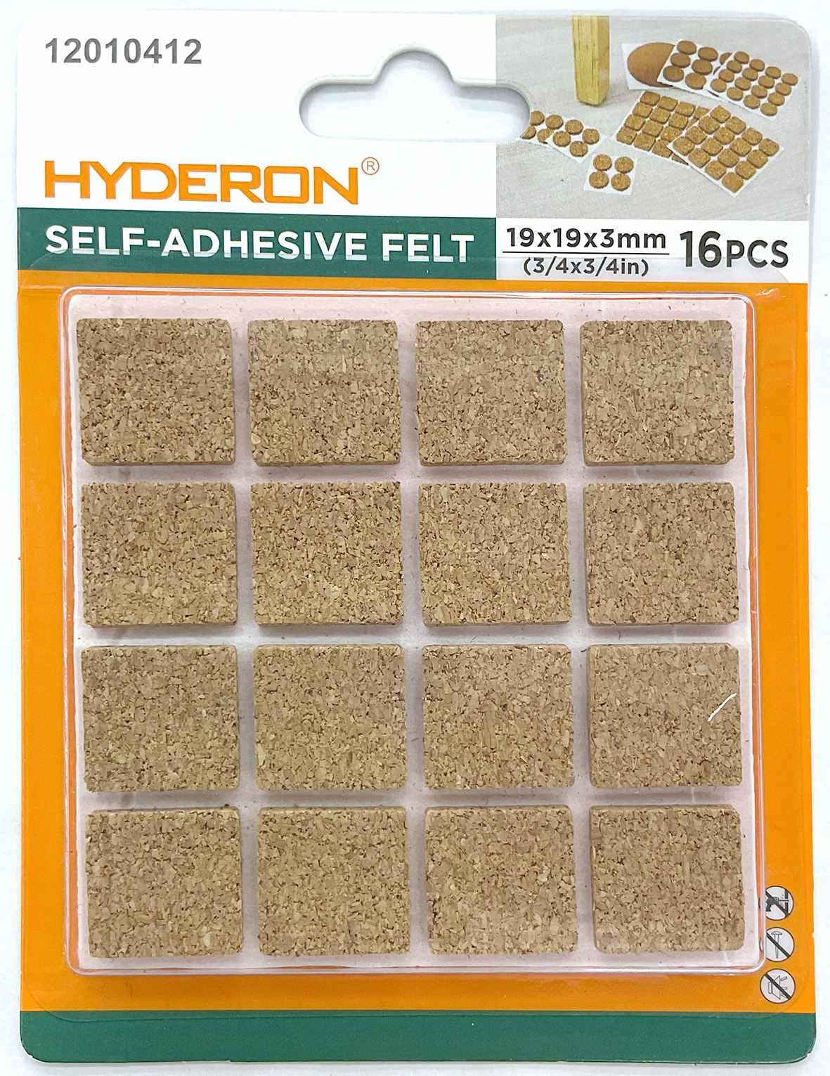 Protector para pata de mueble, 19 × 19 mm, 16 piezas, modelo 12010412