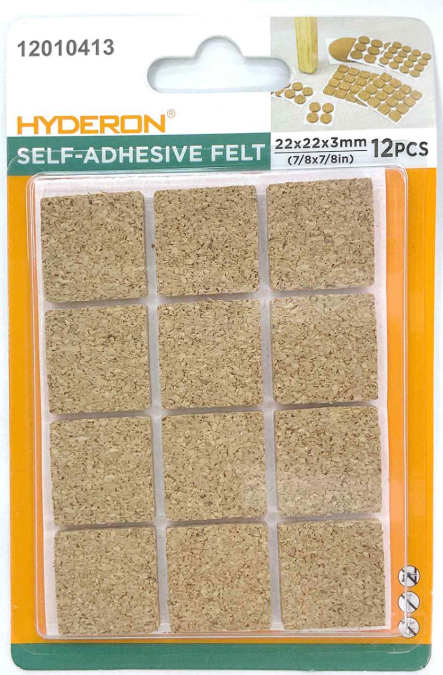 Protector para pata de mueble, 22 × 22 mm, 12 piezas, modelo 12010413