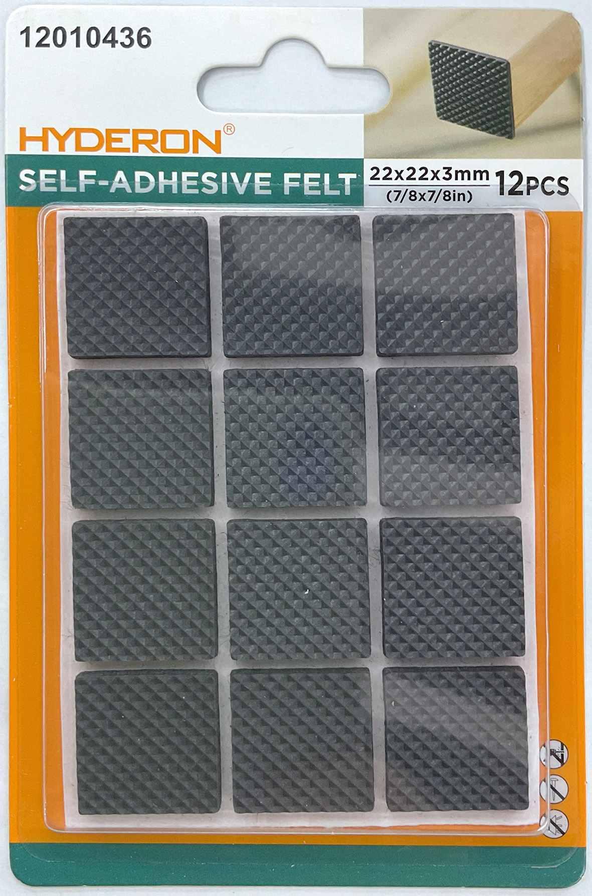 Protector para pata de mueble, 22 × 22 mm, 12 piezas, modelo 12010436